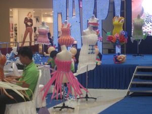 Balloon dresses in the mall